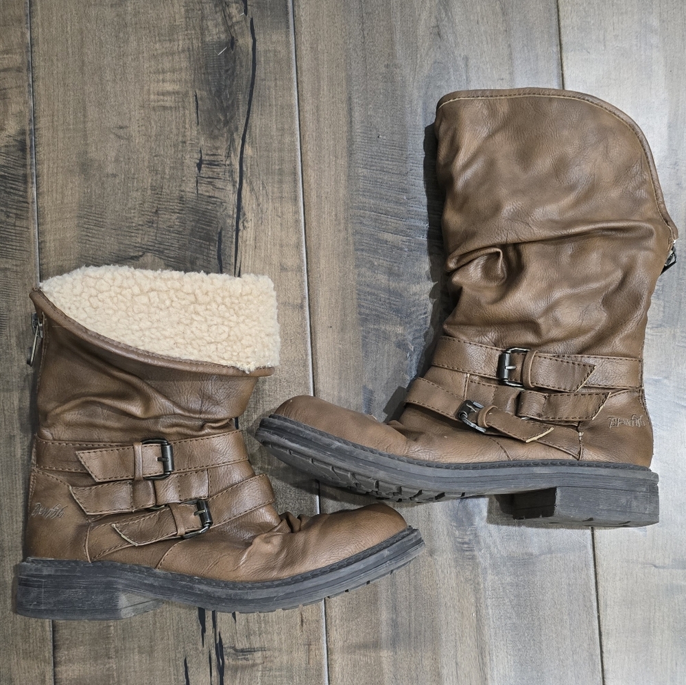 Blowfish Brown Ankle Boots with Buckle Detail